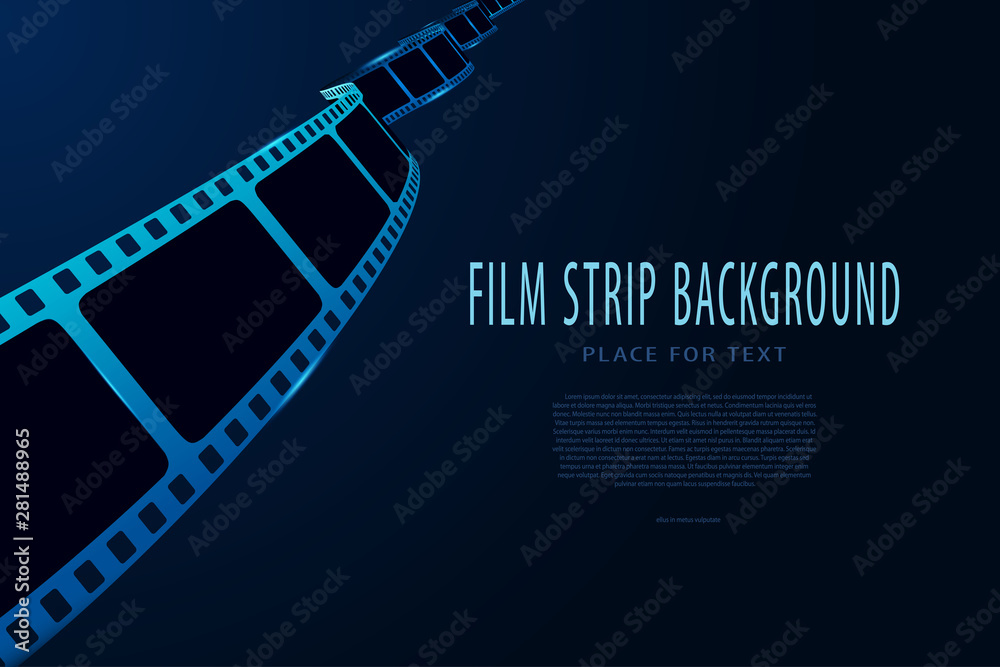 Modern style international movie festival poster template. Cinema festival banner or flyer template for your design. Movie and film template in blue colors. Cinema time and entertainment concept