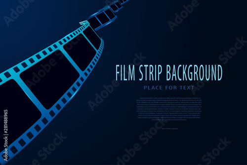 Modern style international movie festival poster template. Cinema festival banner or flyer template for your design. Movie and film template in blue colors. Cinema time and entertainment concept