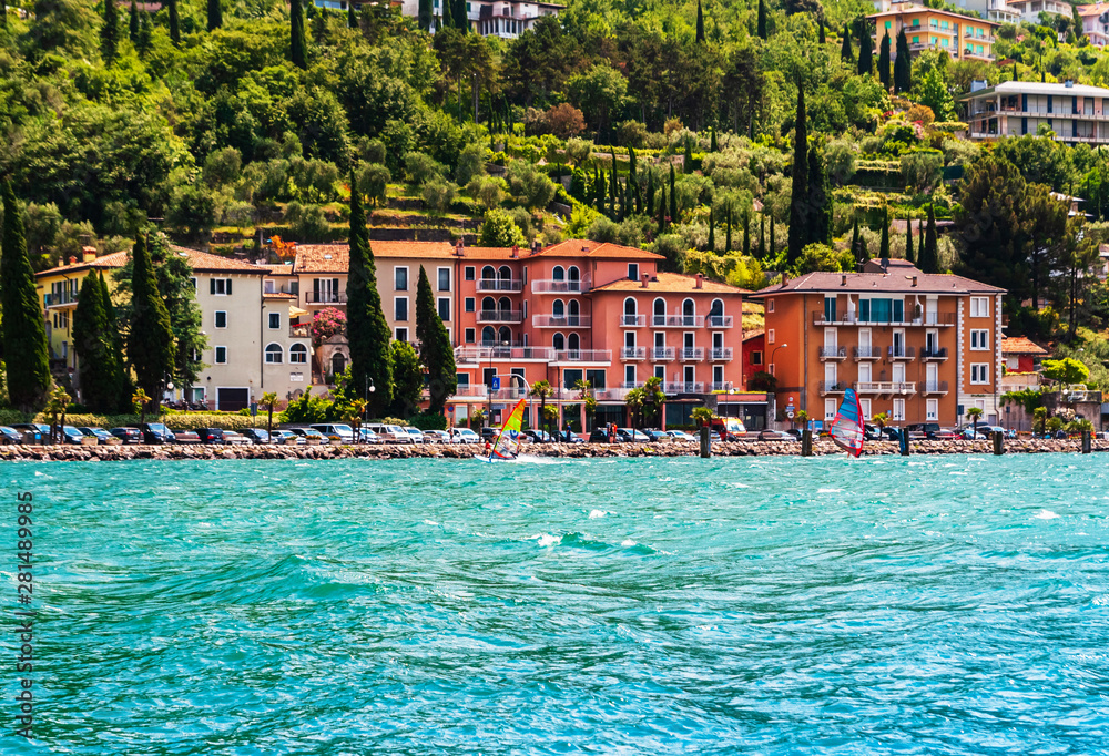  View of Lago Di Garda coastline.