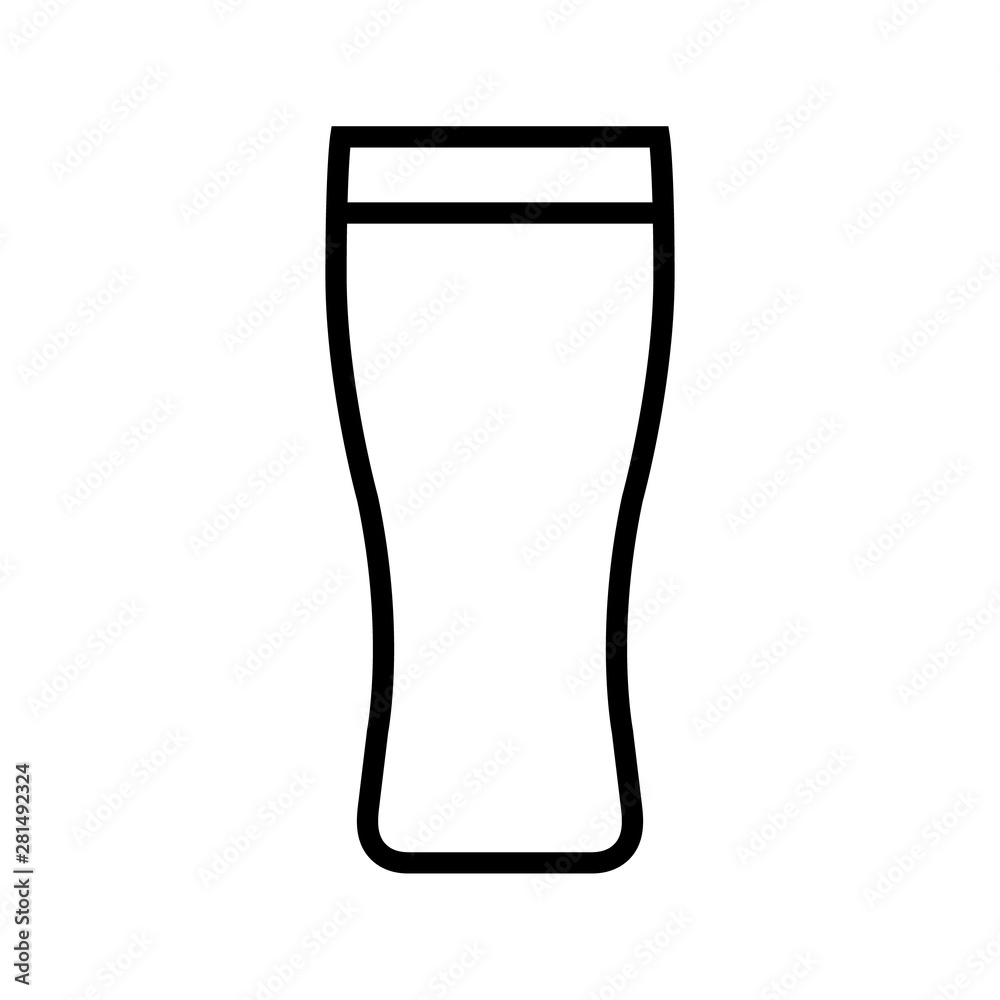 Beer glass line icon, logo isolated on white background Beer glass line icon, logo isolated on white background