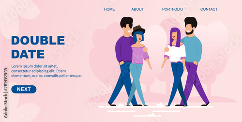 Flat Landing Page Offers Double Date Organization