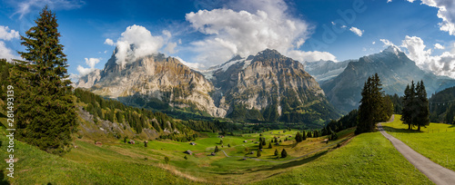 Panorama of a Valley, Grindelwald, Switzerland. © Daniel H Chui
