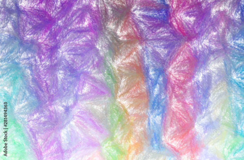 Abstract illustration of green, purple, yellow Wax Crayon with low coverage background