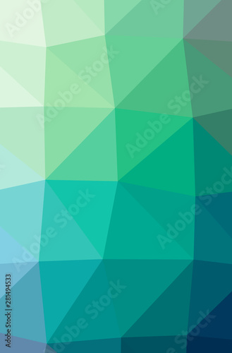 Illustration of abstract Blue And Green vertical low poly background. Beautiful polygon design pattern.