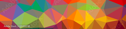 Illustration of abstract Orange, Pink, Red banner low poly background. Beautiful polygon design pattern.