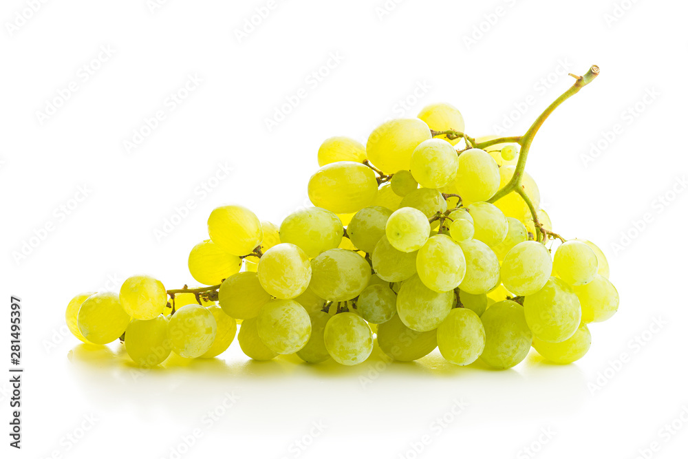 Tasty green grapes. White grape.