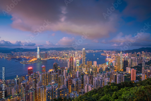 Panoramic view of Victoria Harbor and Hong Kong skyline © f11photo