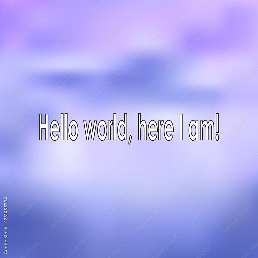 Blurred background of purple-blue with the addition of indigo, sky, clouds. Greeting, positive inscription. Blurred background of purple-blue with the addition of indigo, sky, clouds. Greeting, positive inscription.