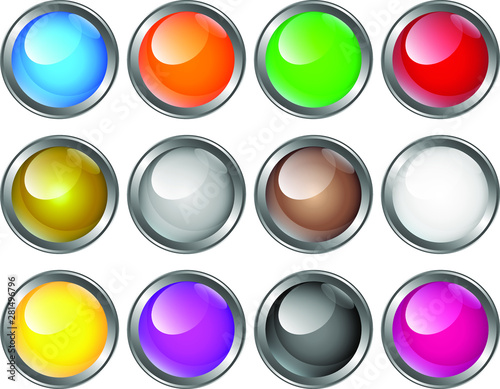 Free Download Different led glass buttons or lights - GFXLoad