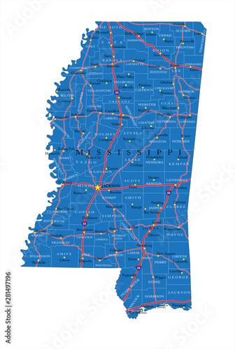 Mississippi road map photo