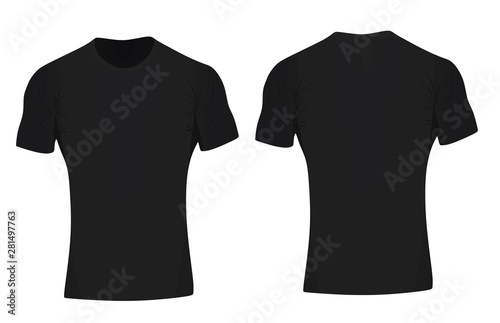 Black tight t shirt. vector illustration