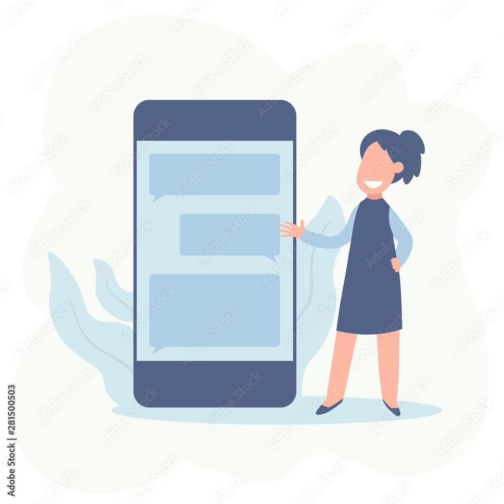 Businessman and businesswomen talking beside smart phone with blank screen. Business communication concept. Businessman and businesswomen talking beside smart phone with blank screen. Business communication concept.