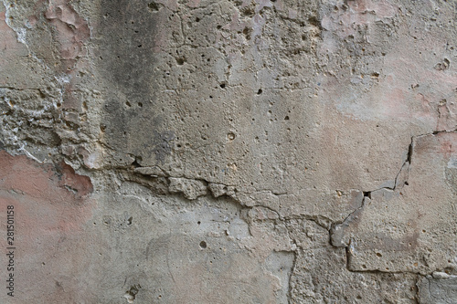 texture of concrete wall, ragged plaster with cracks, background for designers