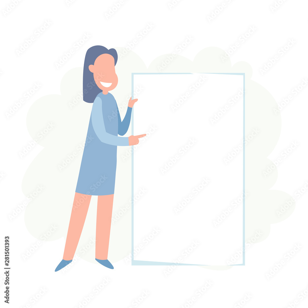 Happy business people holding blank sign. Business presentation or announcement Happy business people holding blank sign. Business presentation or announcement