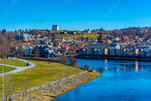 Kristiansten fortress overlooking river Nidelva in Trondheim, Norway photo