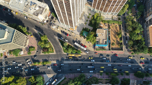 Aerial drone photo of Athens Metropolitan dense populated area in Kifisias and Alexandras avenues  Attica  Greece