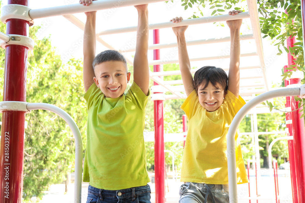 Obraz premium Cute little children on playground