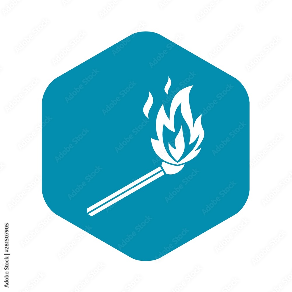 Match flame icon. Simple illustration of match flame vector icon for web Match flame icon. Simple illustration of match flame vector icon for web