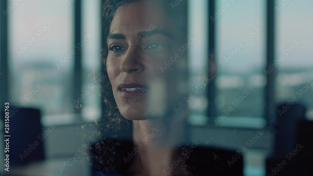 independent business woman looking out window proud ceo planning ahead thinking of ideas for future investment strategy corporate manager enjoying leadership career in office