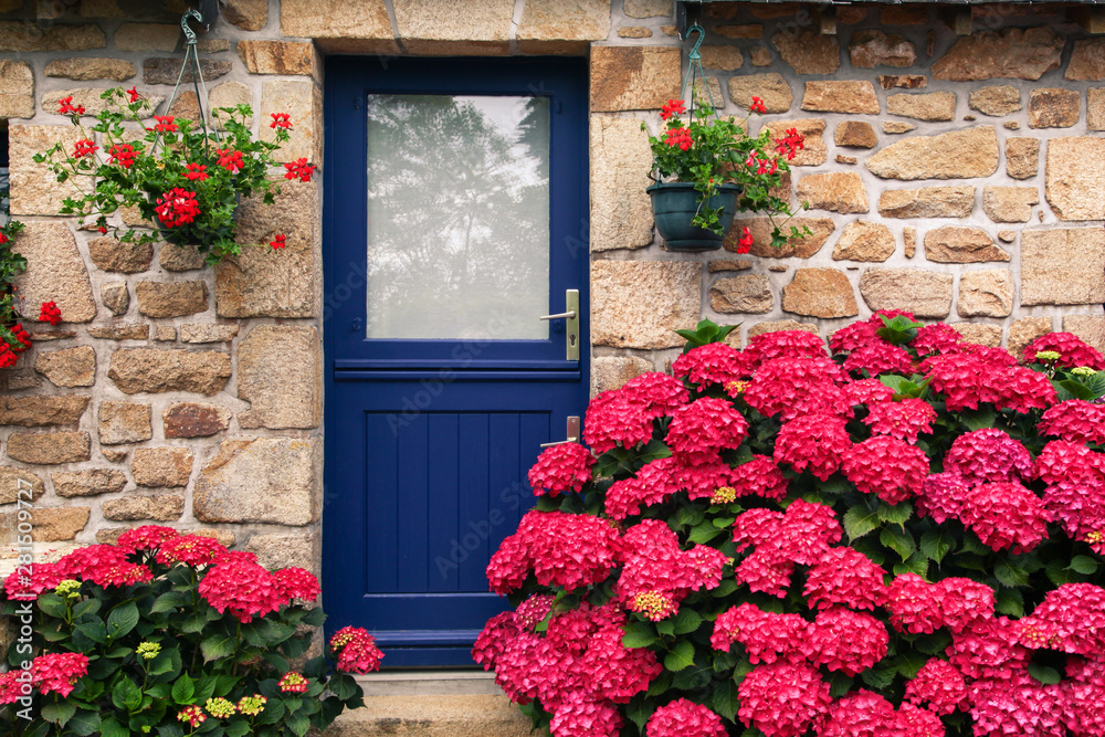 flowers on the door