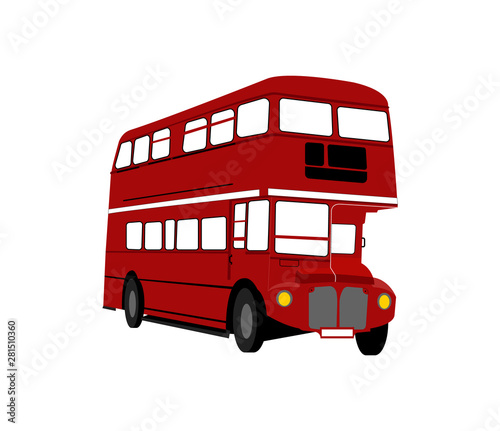Fotografie, Obraz red bus isolated on white background
