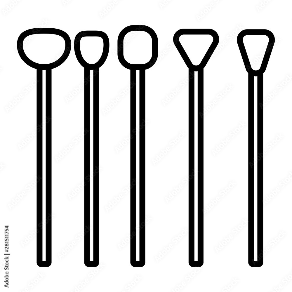 Black and white icon is a simple linear set of trendy glamorous cosmetic brushes of different shapes for blush powder for makeup, beauty guidance. Vector illustration Black and white icon is a simple linear set of trendy glamorous cosmetic brushes of different shapes for blush powder for makeup, beauty guidance. Vector illustration