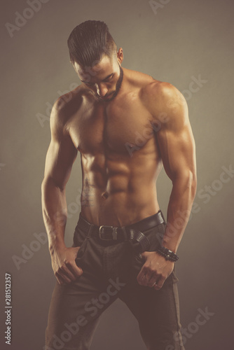 Photo Handsome Shirtless Male Fashion Model
