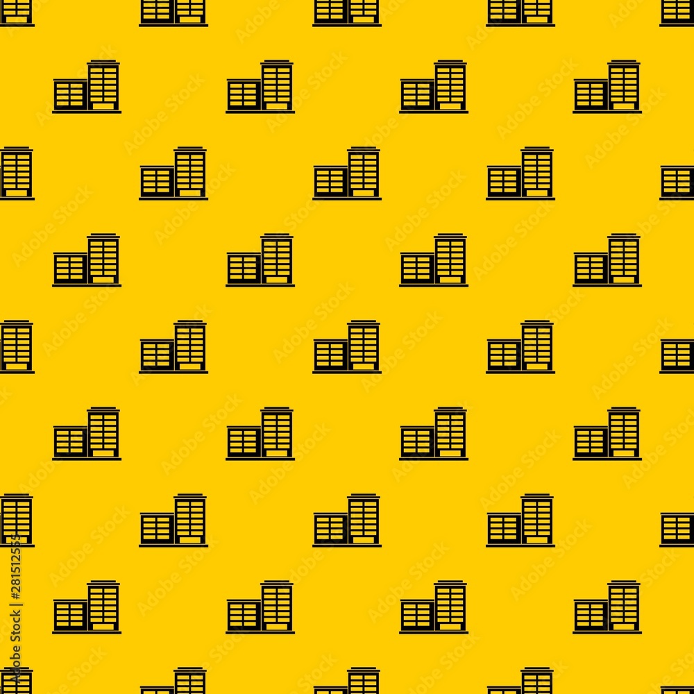 Manufacturing factory building pattern seamless vector repeat geometric yellow for any design