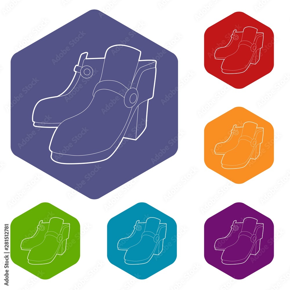 Two boots icon. Outline illustration of two boots vector icon for web Two boots icon. Outline illustration of two boots vector icon for web