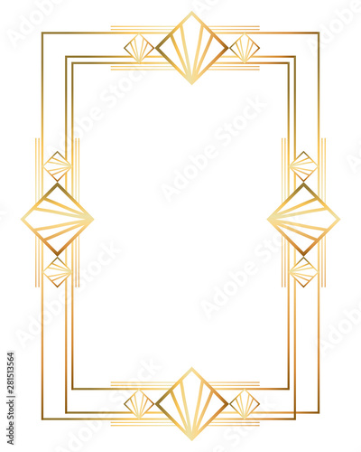 Isolated art deco frame design