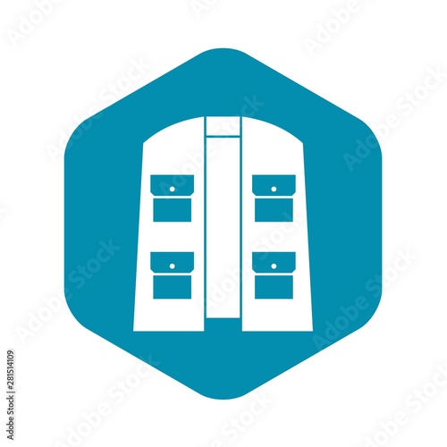 Hunter vest icon. Simple illustration of hunter vest vector icon for web