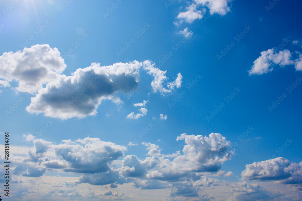 Beautiful Blue sky and white clouds. Space for text in template. Beautiful Blue sky and white clouds. Space for text in template.