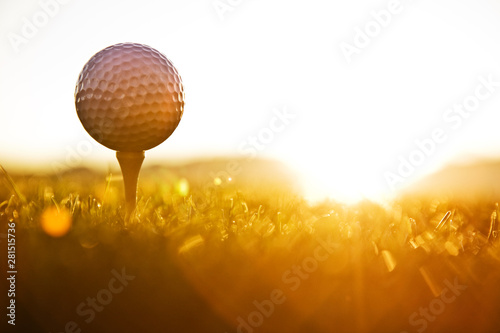 Golf ball on golf tee