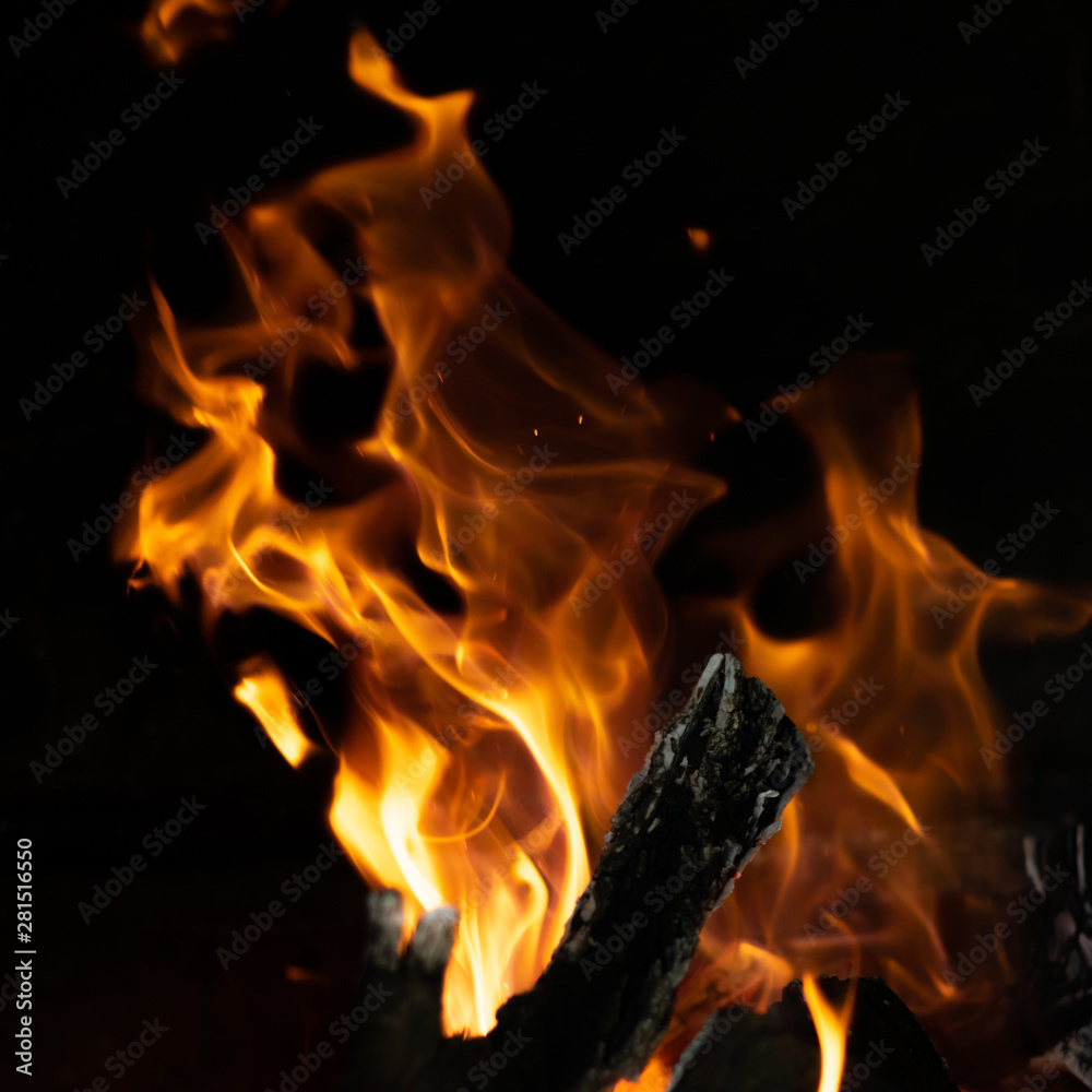 fire flames in bonfire stove isolated with balck fire flames in bonfire stove isolated with balck