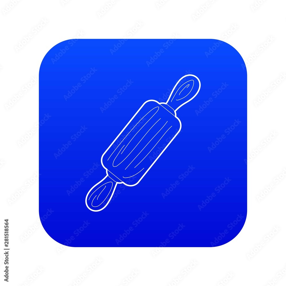 Rolling pin icon blue vector isolated on white background Rolling pin icon blue vector isolated on white background