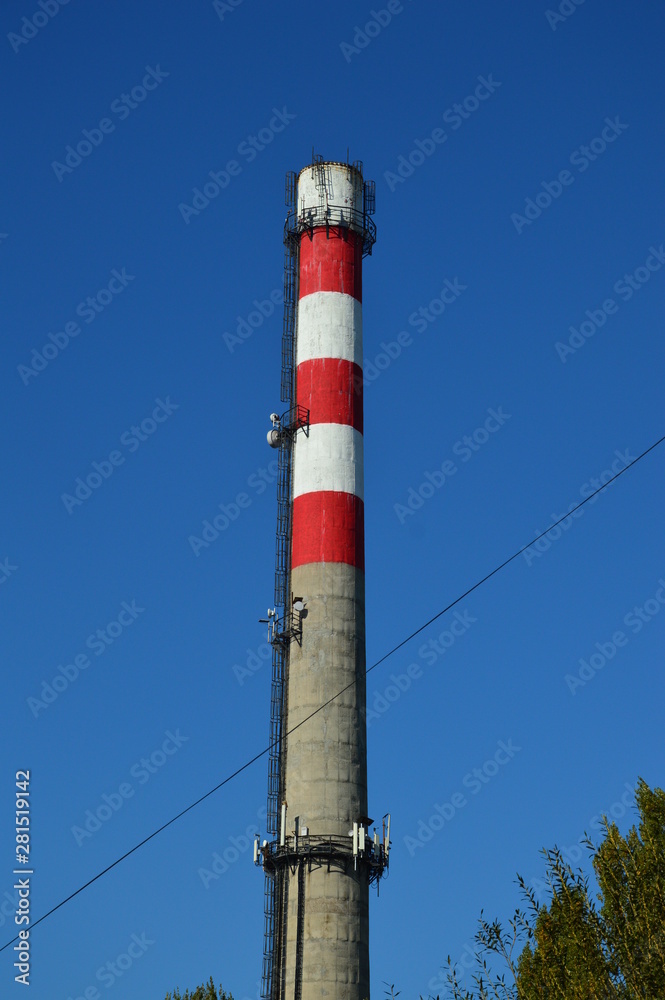 Long pipe from old heating factory from Soviet Union times Long pipe from old heating factory from Soviet Union times