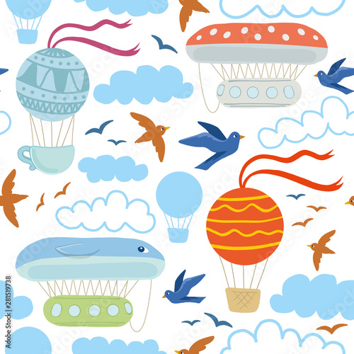 Air travel pattern seamless design graphic