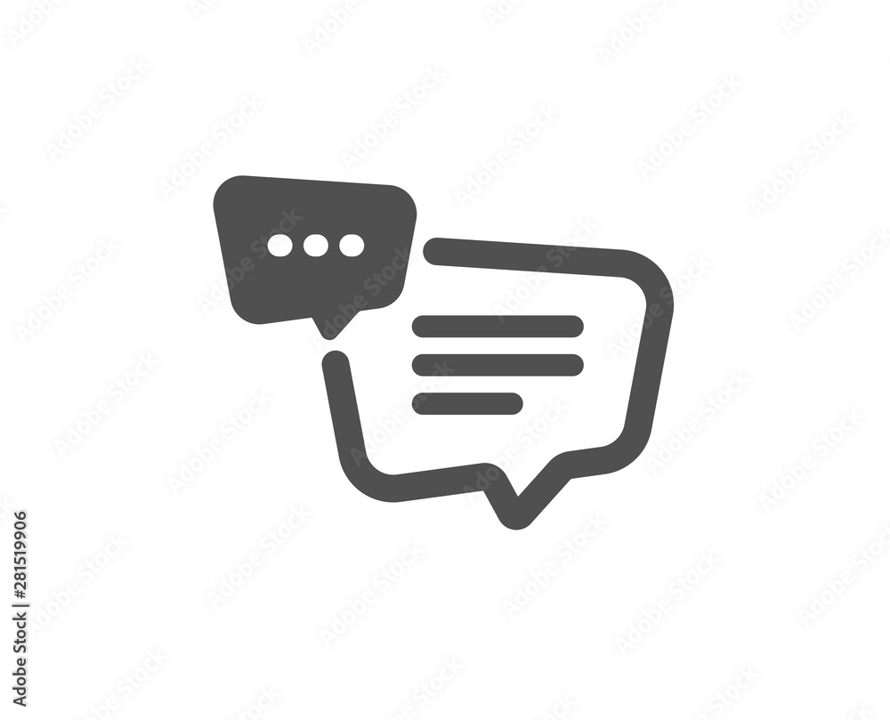Chat comment sign. Text message icon. Speech bubble symbol. Classic flat style. Simple text message icon. Vector Chat comment sign. Text message icon. Speech bubble symbol. Classic flat style. Simple text message icon. Vector
