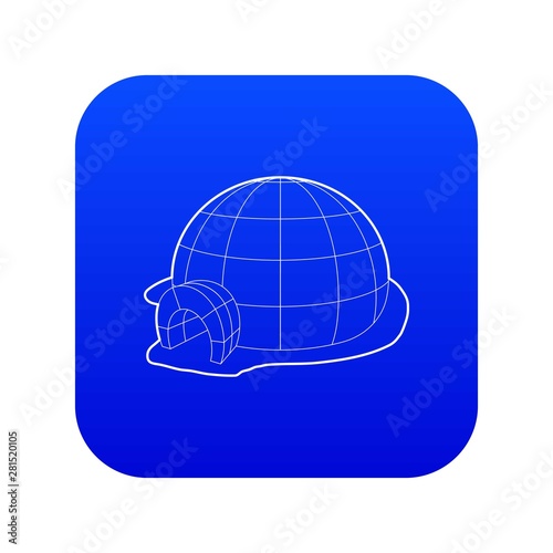 Igloo icon blue vector isolated on white background