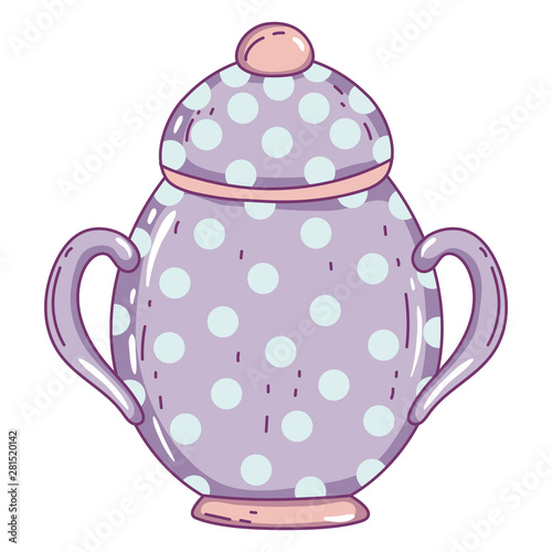 Isolated porcelain sugar bowl design
