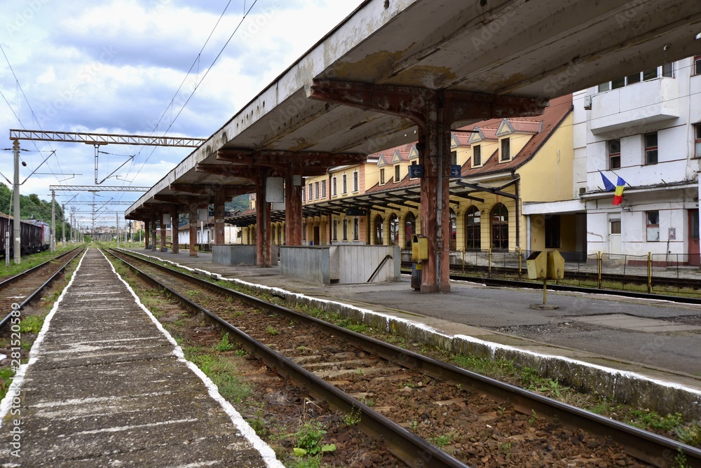 Sighisoara, Transylvania; Partial view of local train station