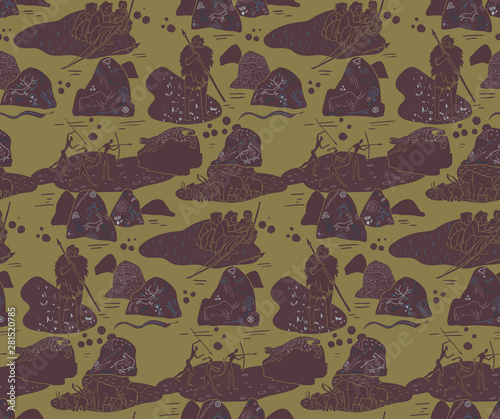 Stoneage pattern seamless design graphic