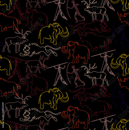 Stone age pattern seamless design graphic