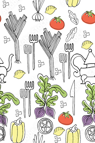 Kitchen pattern seamless design graphic photo
