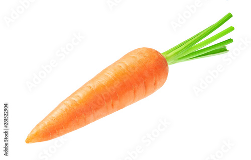 Fresh carrot isolated on white background. Close up of сarrot