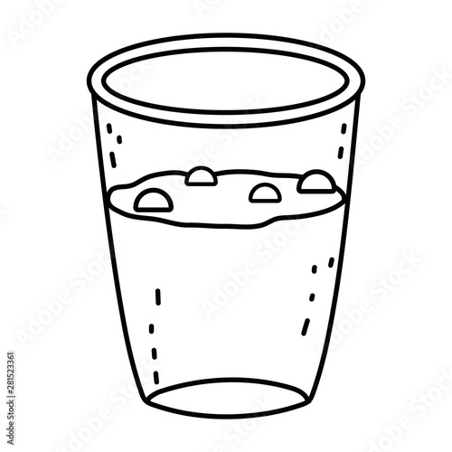 Isolated iced coffee glass vector design