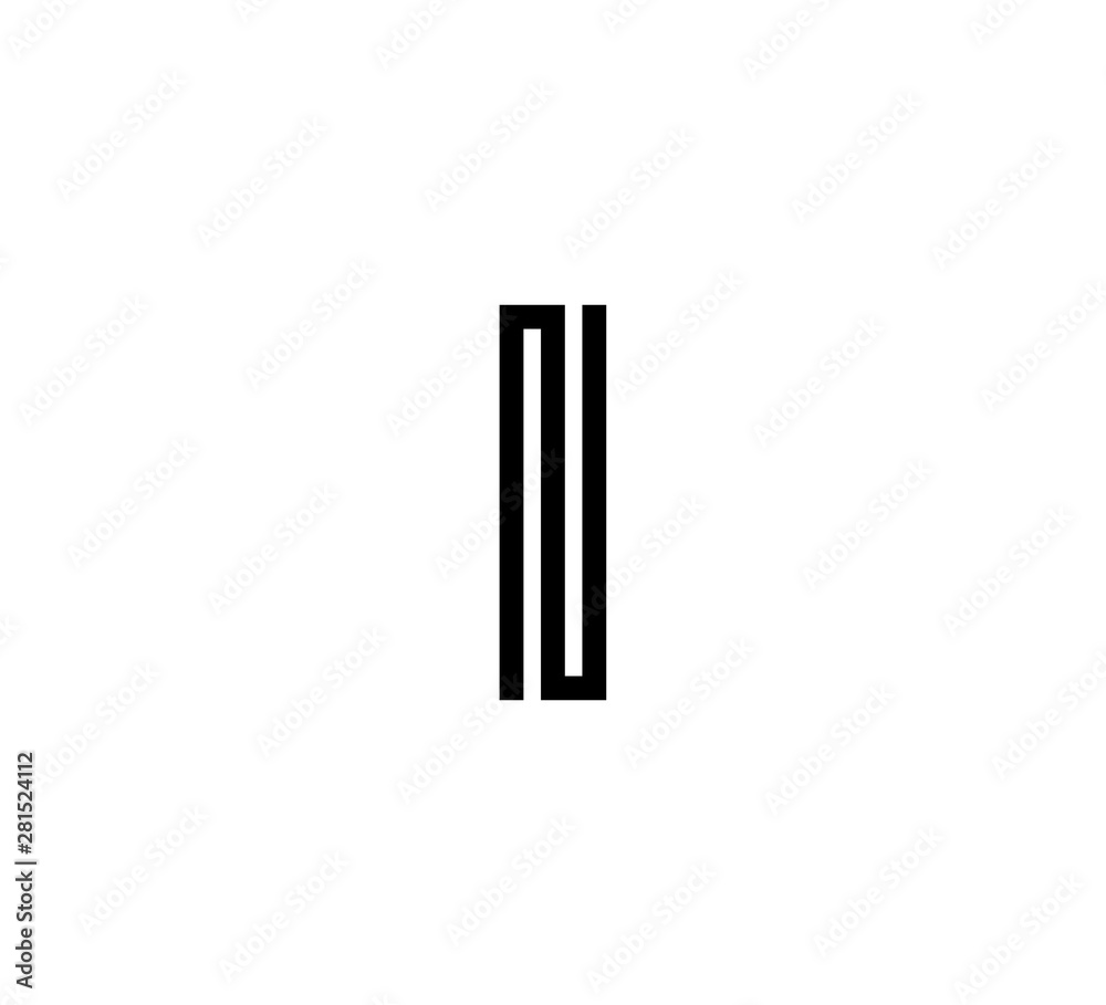 Initial letter black line shape logo vector I Initial letter black line shape logo vector I