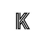 Initial letter black line shape logo vector K