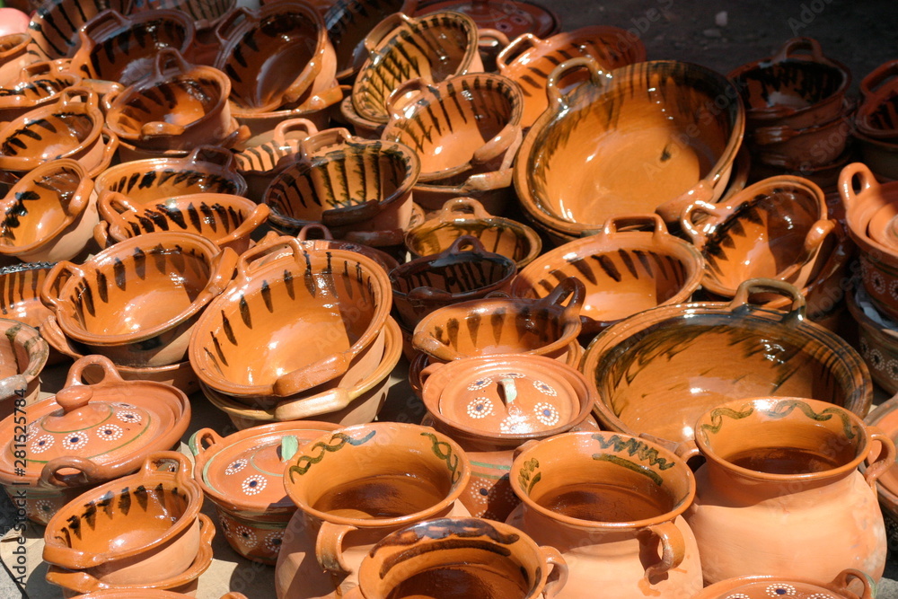 Handmade pottery in Mexico