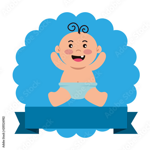 baby shower card with little newborn character